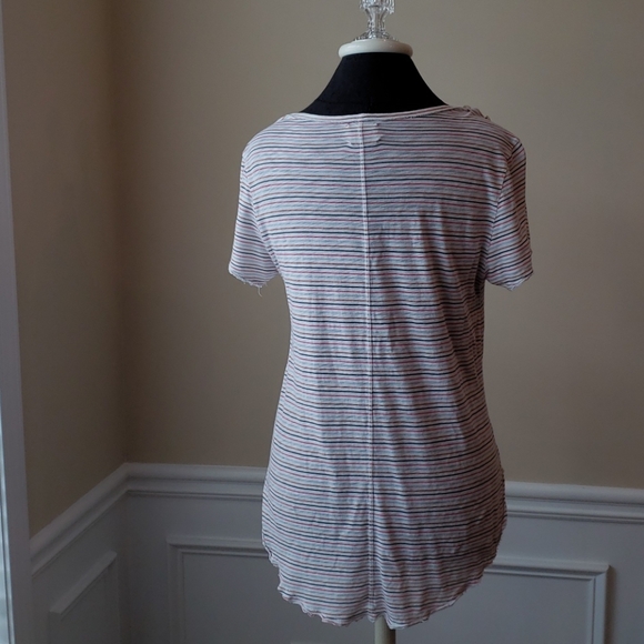 Anthropologie t.la Striped Over sized V neck Tee - Picture 7 of 8